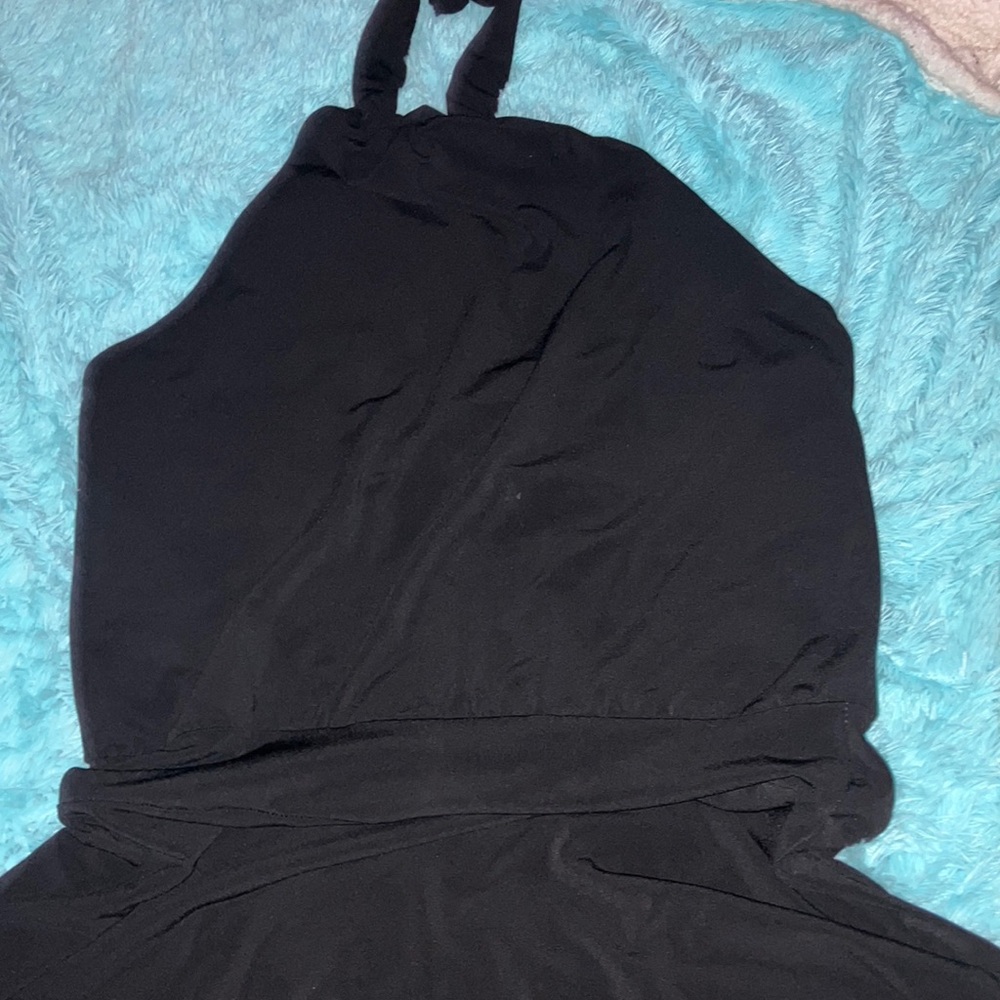 Backless black dress